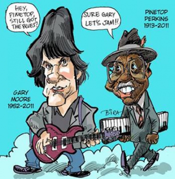 Gary Moore i Pinetop Perkins (Ilustracije: Bira Dantas)