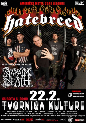 Hatebreed i Napalm Death u Tvornici