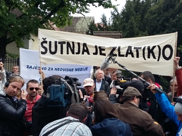 Prosvjed novinara pred ministarstvom kulture (Izvor: Hnd.hr)
