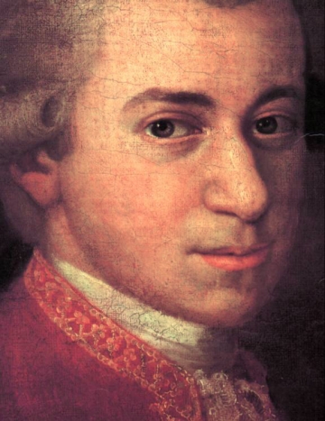 Mozart 1780. - fragment slike, autor: Johann Nepomuk della Croce
