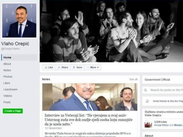 Facebook profil Ministra Orepića u trenutku postavljanja isprike dekanu FER-a zbog policijske racije u KSET-u